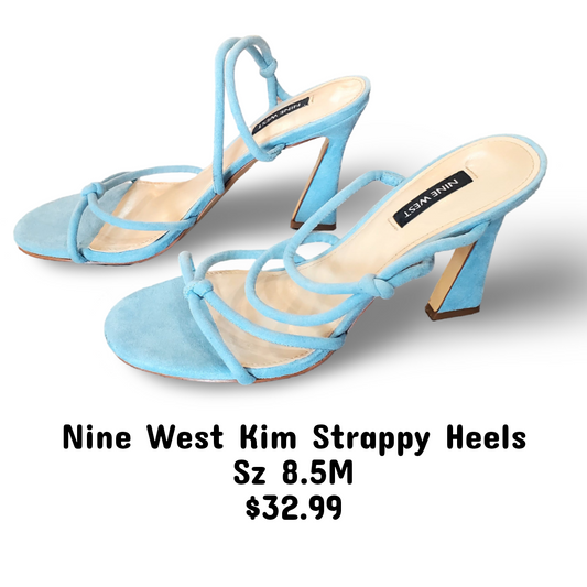 Nine West Kim Strappy Heels Sz 8.5M