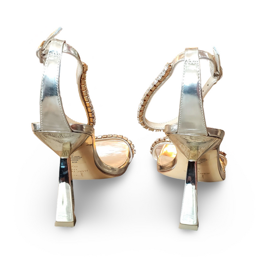 New Marc Fisher Karima Ankle Strap Sandal In Gold Size 9.5M