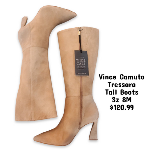 Vince Camuto Tressara Leather Tall Boots Sz 8M