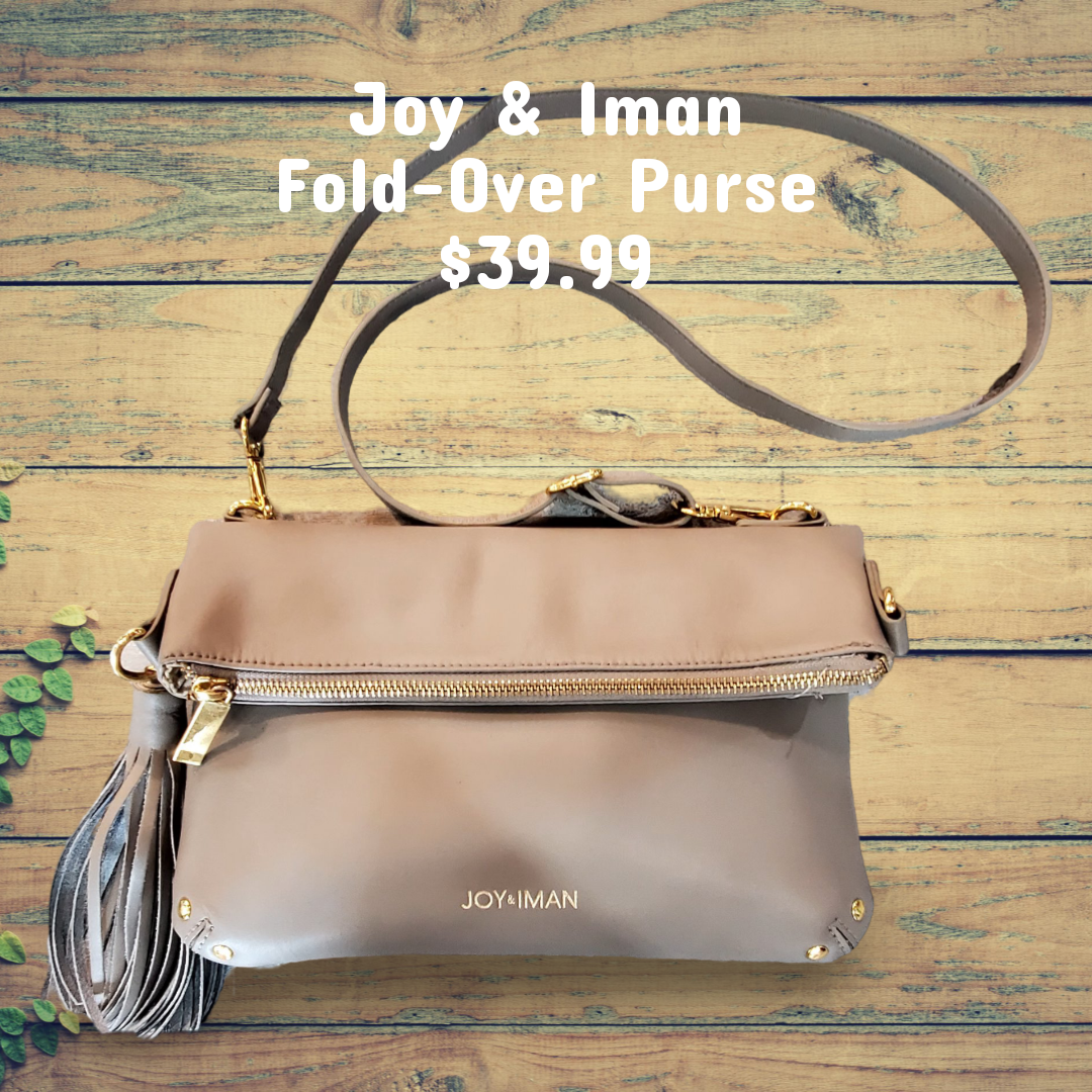 Joy & Iman Fold Over Shoulder Bag W/Tassel