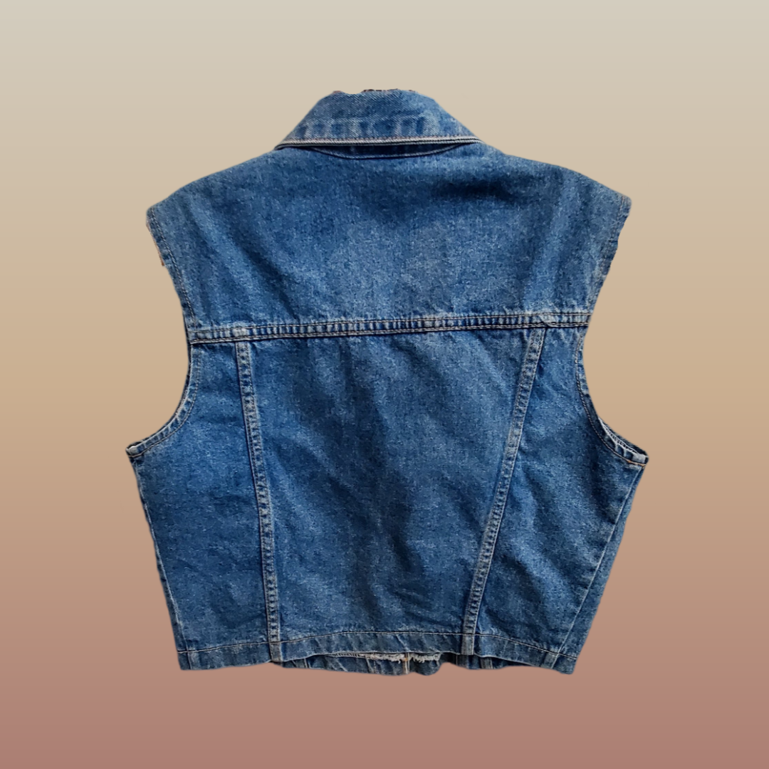 Vintage 90's Planet X Jeans Vest Sz Large