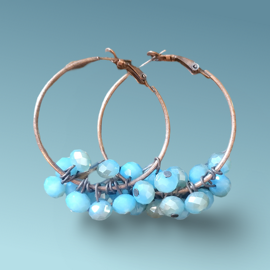 Rhinestone Drop Hoops