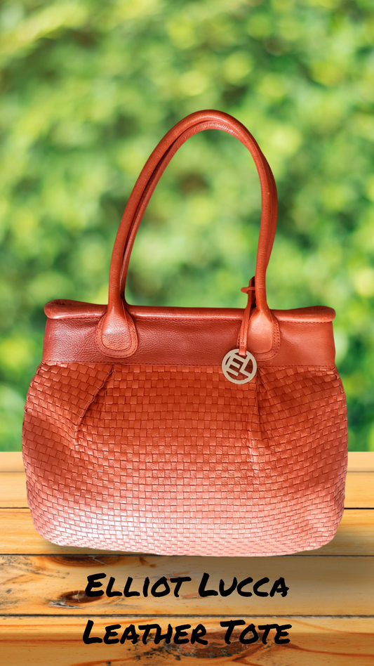 Elliot Lucca Woven Leather Handbag Tote