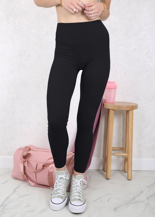 High Waist Solid Sports Leggings by Anna-Kaci