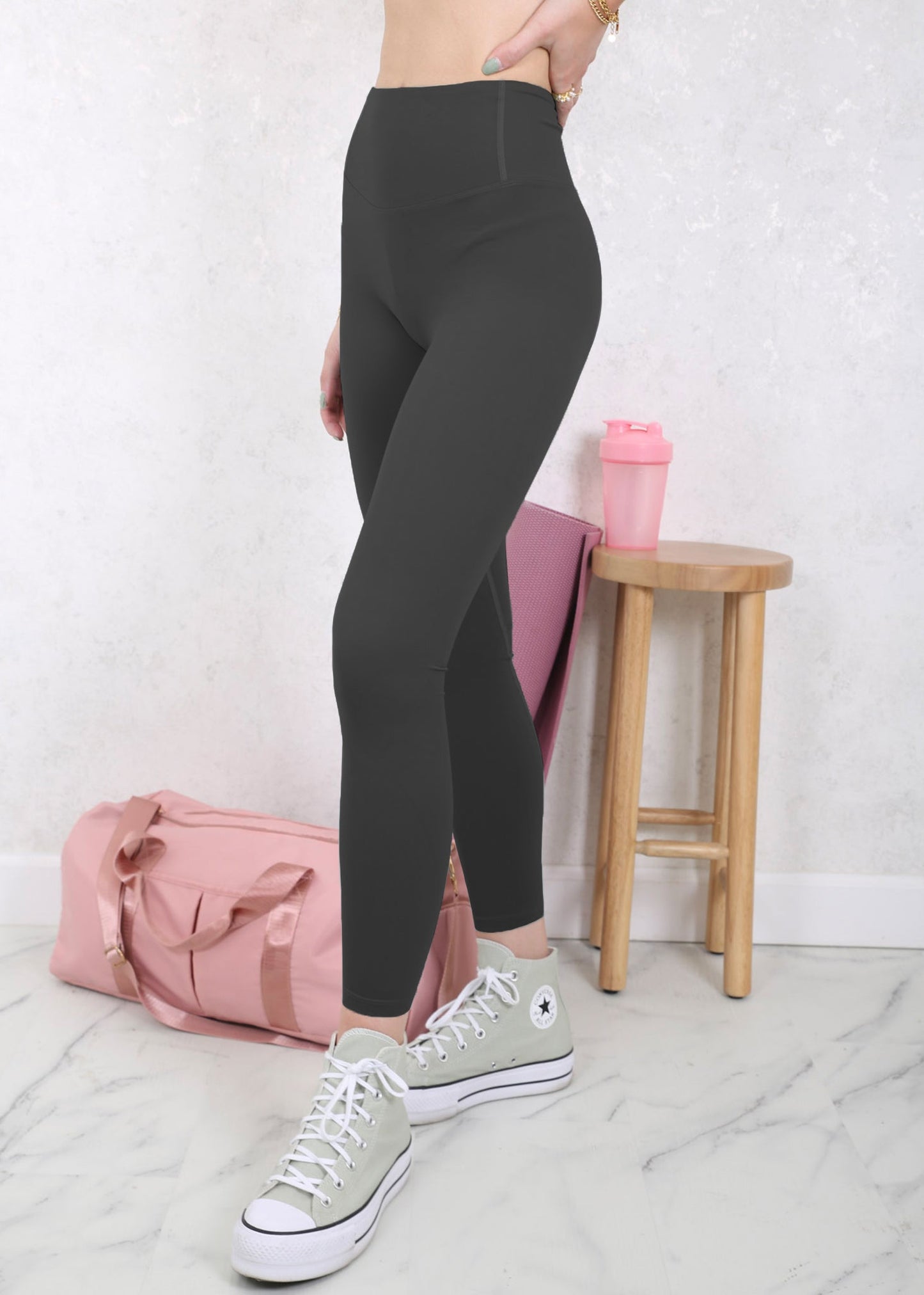 High Waist Solid Sports Leggings by Anna-Kaci