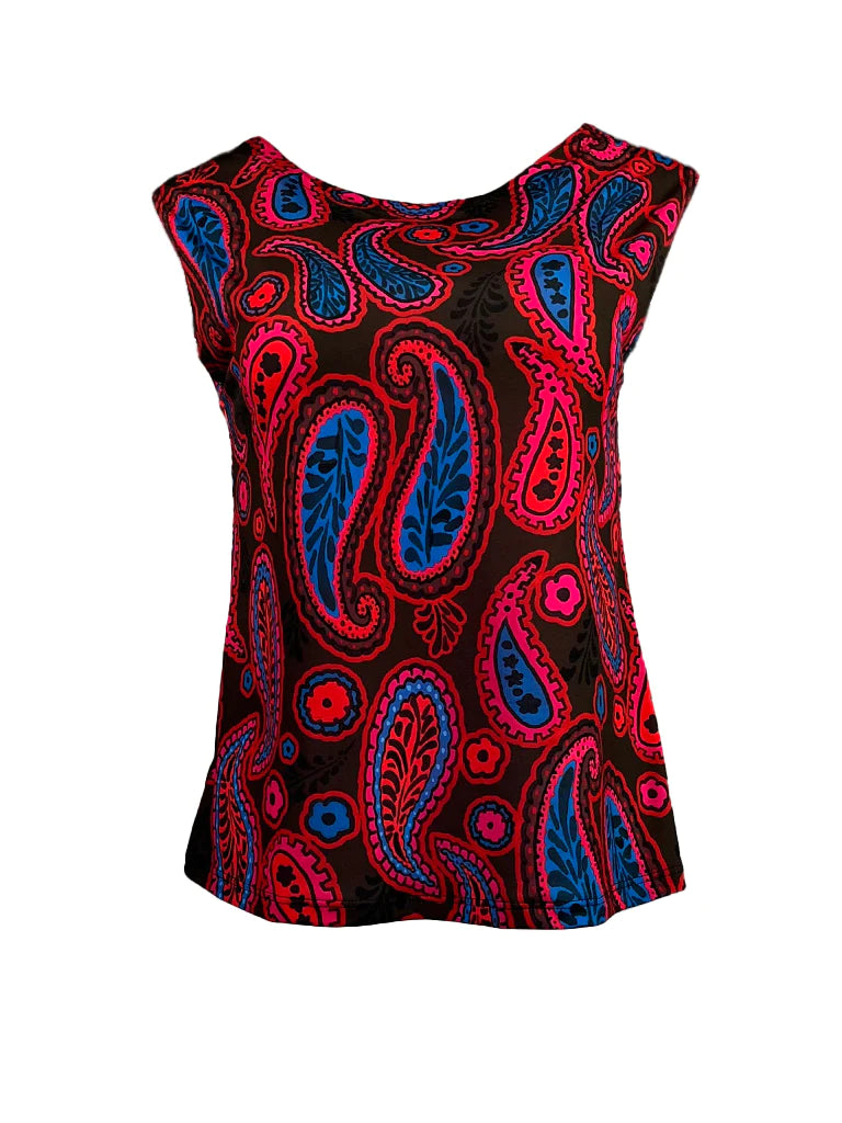 Storyline Collection Turn-Around Top Paisley Print