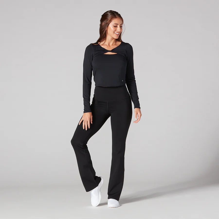 Tavi Form Cropped Long Sleeve - Ebony