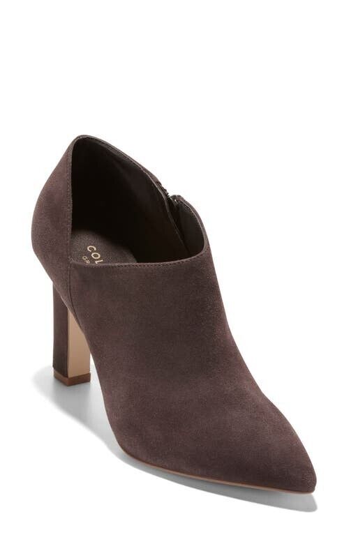 Cole Haan Vestry Pointed Toe Bootie in Dark Chocolate Suede Sz 11M