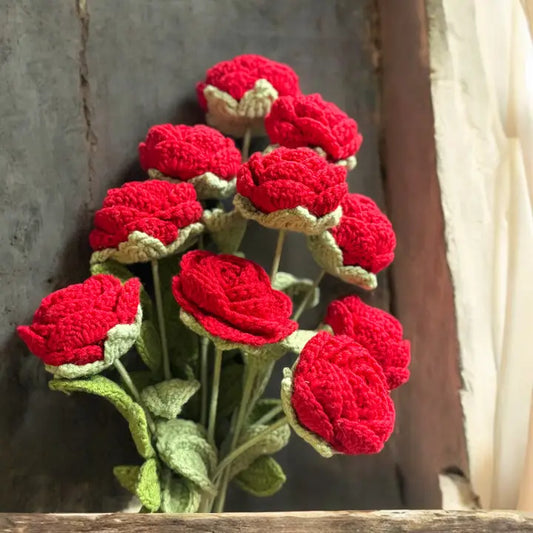 Crochet Red Rose