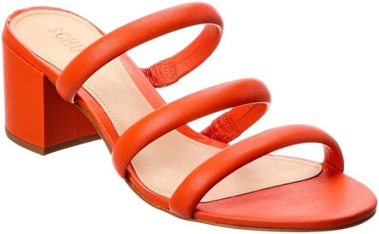 Schutz Olly Mid Block Nappa Leather Sandal Sz 7M