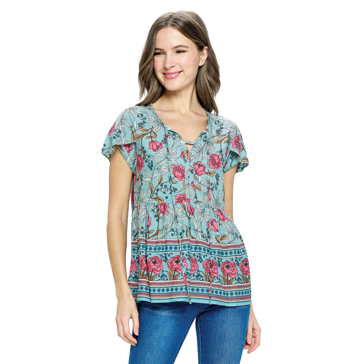 Blouse Floral Ruffled