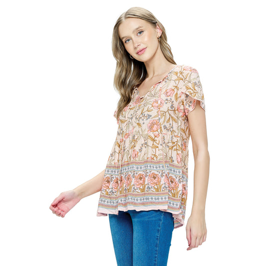 Blouse Floral Ruffled