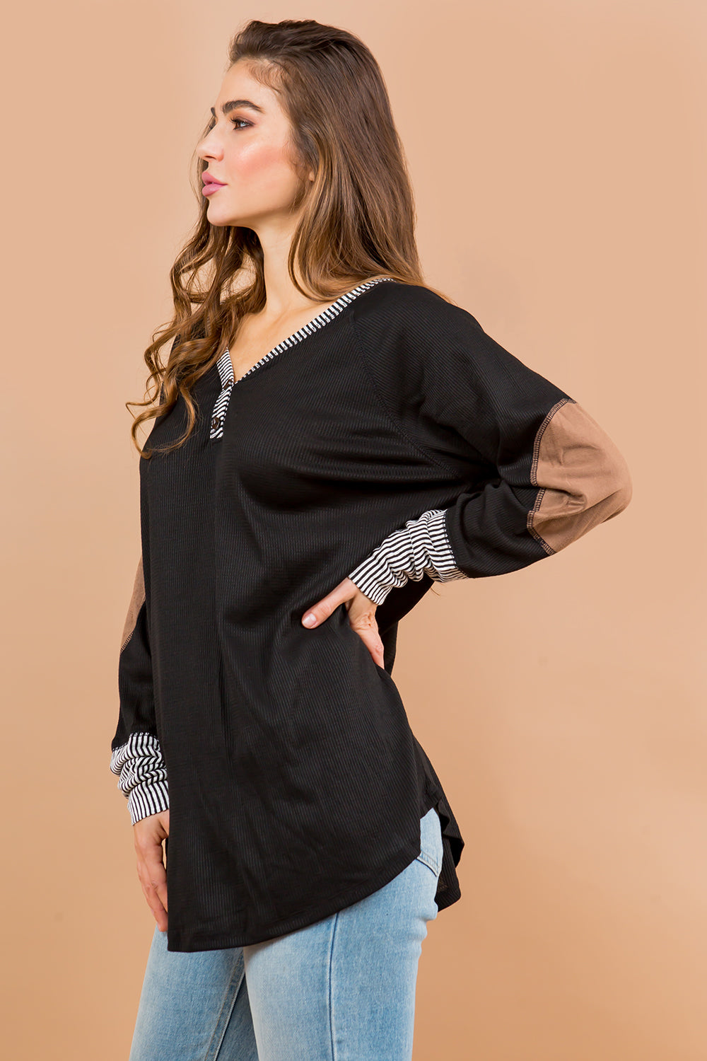 Oversized Elbow Patch Tunic