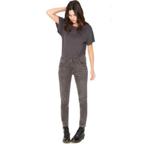 Sandrine Rose Polka Dot Grey Denim Jeans Style #R1018-D104