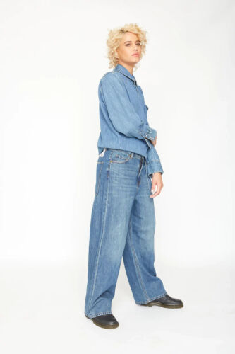 Sandrine Rose Wide Leg Distressed Jeans Style R3021-D113