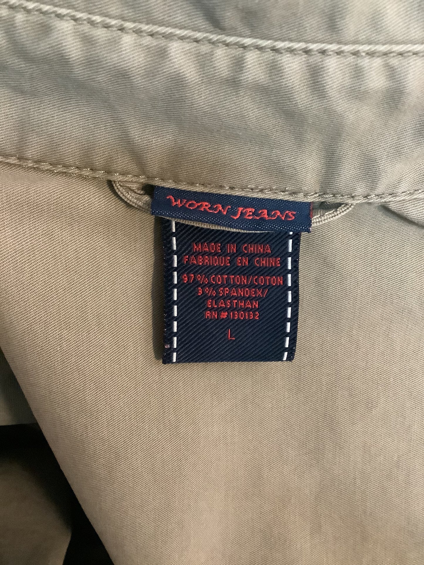 Worn Jeans Safari Style Jacket Sz Large