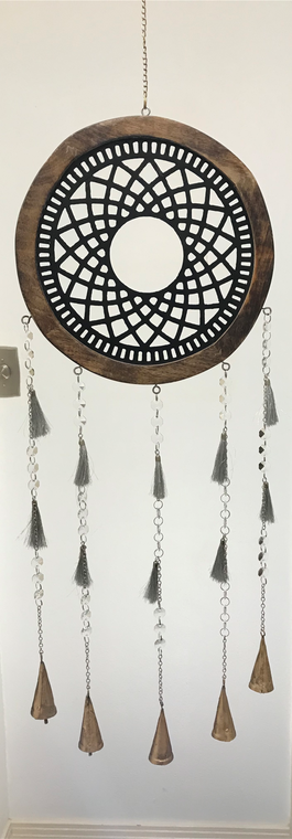 Masonic Dream Catcher Wall Art with Wood Beads
