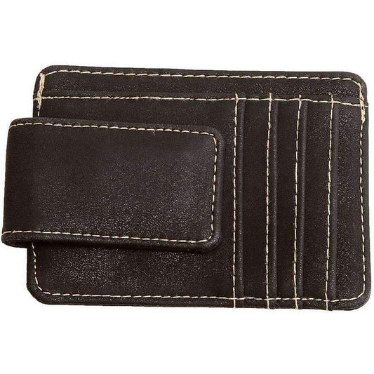Leather Money Clip With Card Slots And Bill Holder